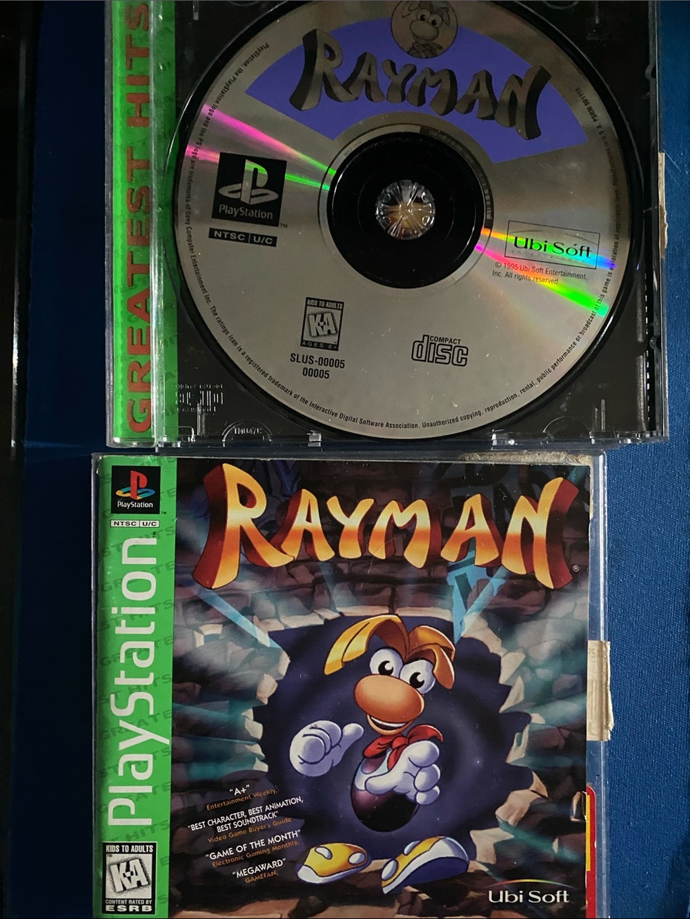 Rayman PlayStation Game - Silver Disc with Green Cover